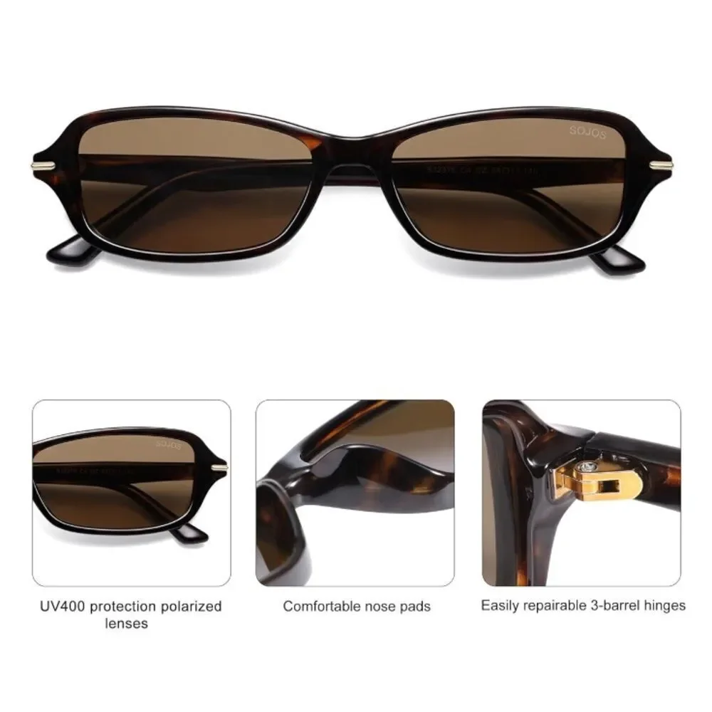 Retro Rectangular Tortoise Sunglasses